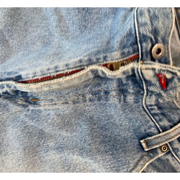 TOMMY HILFIGER  URBAN Y2K LOOSE WORN FADED DENIM JEANS MENS Size 34X32 in LIGHT - Picture 13 of 16